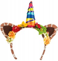 Vista previa: Diadema con decoración de unicornio de colores