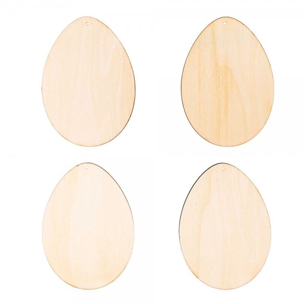 4 Holzdeko Eier Aufhänger