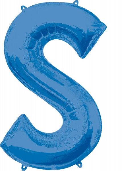 Folieballon letter S blauw XL 88cm