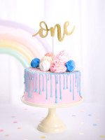 Aperçu: Décoration de gâteau premier anniversaire or 19cm