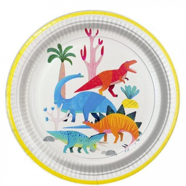 8 Dinoworld party plates 23cm