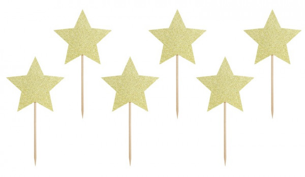 6 Sternenschimmer Cupcake Toppers 11,5cm