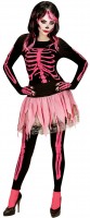 Vista previa: Disfraz rosa de esqueleto para mujer