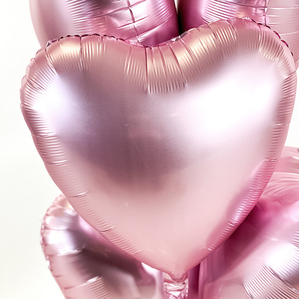 5 Heliumballons in der Box Blush Heart matt