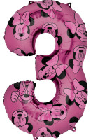 Minnie Mouse Zahl 3 Ballon 66cm