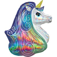 Palloncino unicorno arcobaleno luccicante