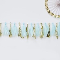 Mint turquoise Oh Baby tassel garland 2m