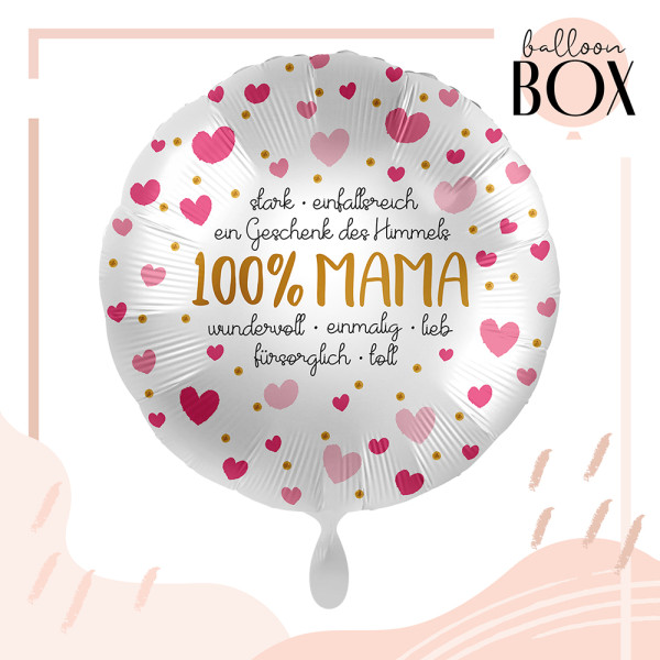 Heliumballon in der Box 100% Mama