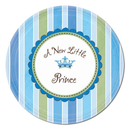 Blå papperstallrik En ny liten prins