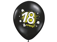 Preview: 50 black &amp; yellow balloons 18 &amp; Crazy