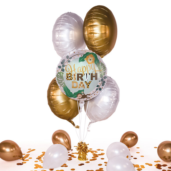 Heliumballon in der Box Jungle Friends Birthday