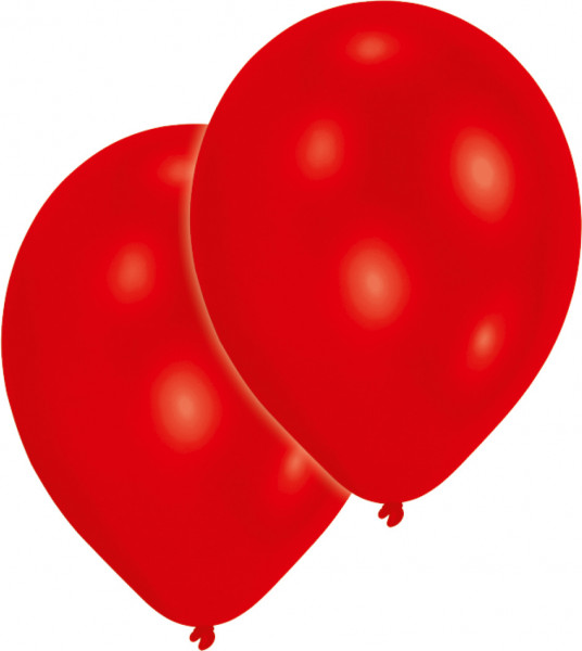 Set of 25 red metallic balloons 27.5cm
