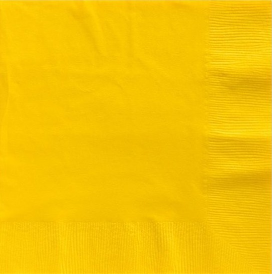 50 serviettes jaunes Bâle 33cm