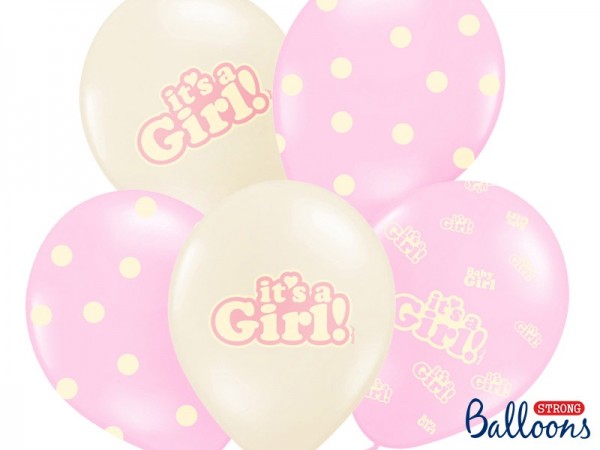 50 ballonger It´s a Girl vanilj rosa 30cm