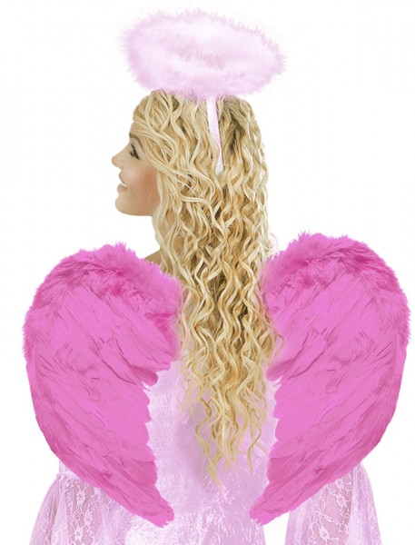 Pink fluffy angel wings 37x50cm