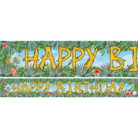 3 Happy Jungle birthday banners 1m