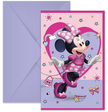 6 cartes d'invitation FSC Daisy et Minnie