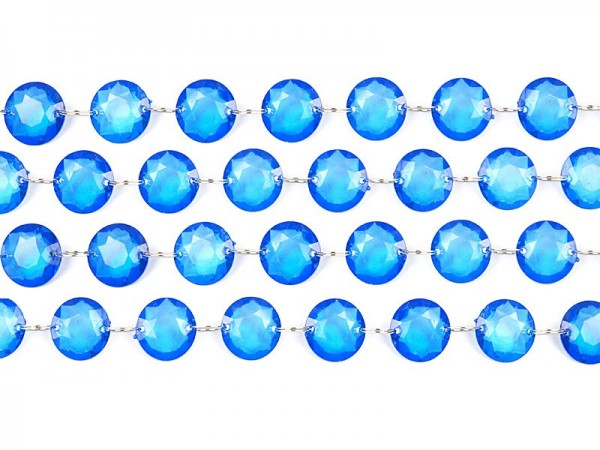 Kristall Perlen Hänger blau 1m