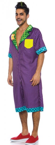 Laughing villain in pajama costume
