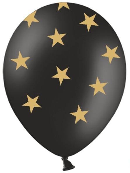 50 balloons gold star pastel black 2