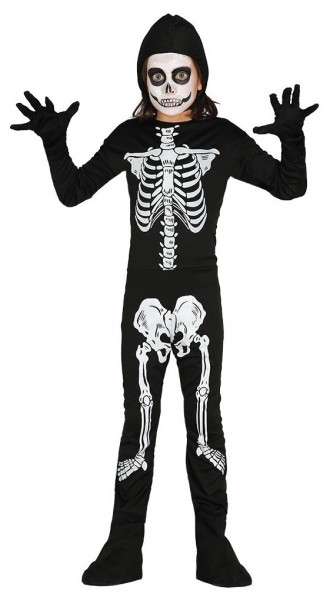 Halloween-skelet barn kostume