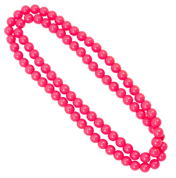 Collier perles néon rose