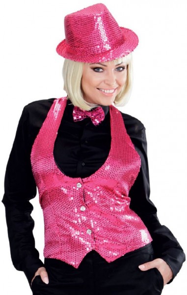 Pink party sequin ladies vest