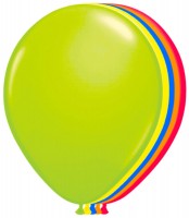 8 neonfarvede latexballoner 25 cm
