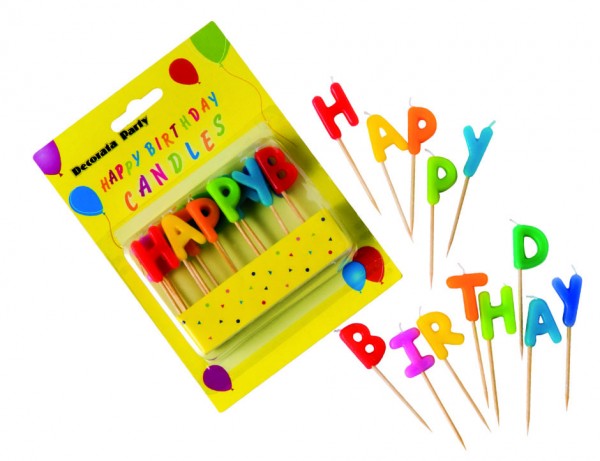 13 Teiliges Happy Birthday Kerzen-Set