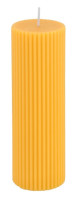 Vorschau: Stumpenkerze Geriffelt Gelb 5 x 15cm