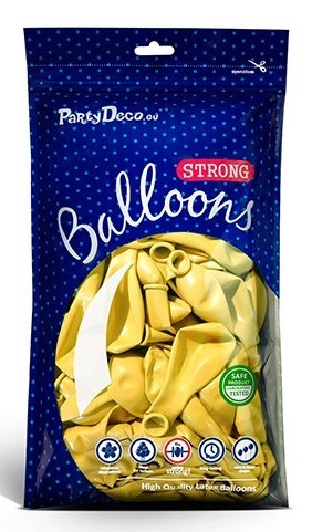 100 Partystar metallic balloons lemon yellow 12cm 2