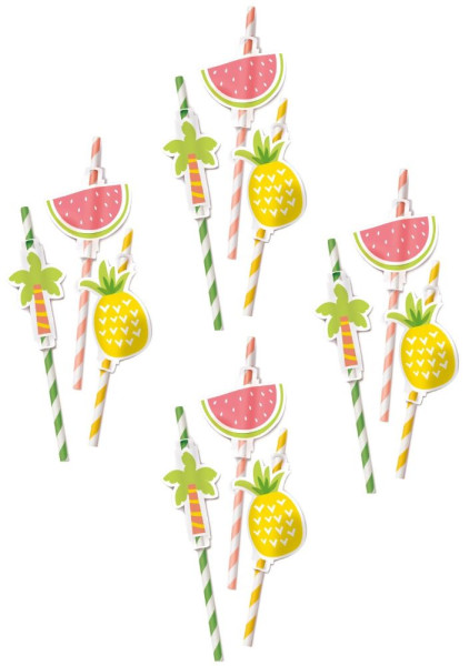 12 straws with fruits