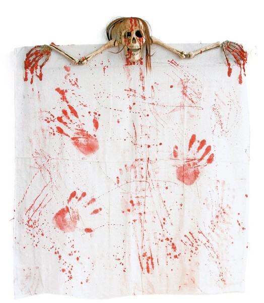 Cloth with bleeding skull decoration