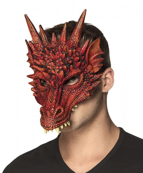 Red hell dragon mask