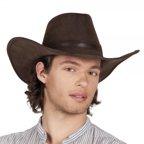 Brown deluxe cowboy hat