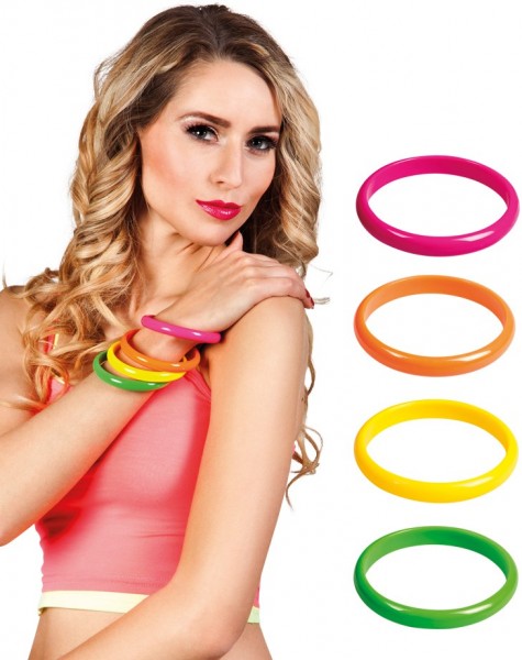 Neonowe bransoletki na imprezę w 4 kolorach