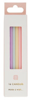 Oversigt: 16 kagelys skinny pastelfarve