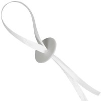 Preview: 100 balloon closures with ribbon - white