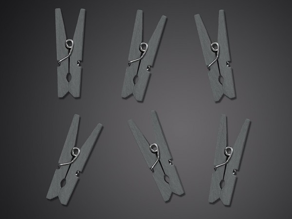 Mini houten clips grijs 10 stuks 2