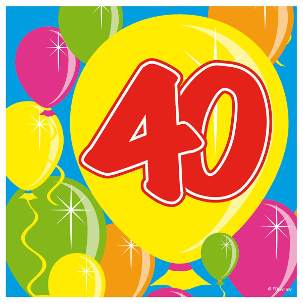 20 Spectacular 40th Birthday Servietten 25cm