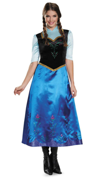 Kostium Anny z Krainy Lodu dla kobiet w kolorze niebieskim