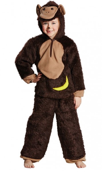 Banana boy monkey costume for kids brown