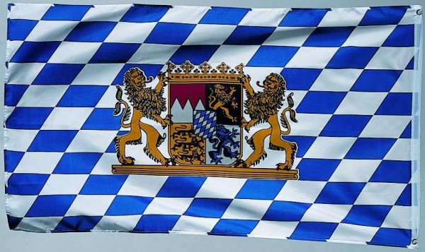 Bandera de Baviera con escudo 1,5m x 90cm