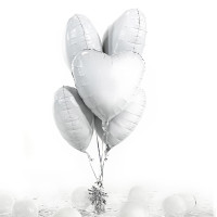 Vorschau: 5 Heliumballons in der Box White Heart