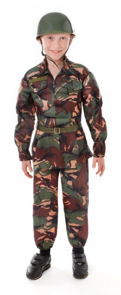 Junior militær soldat barn kostume