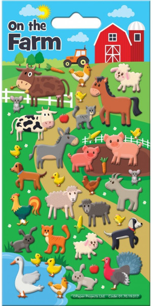 Farm animals foam rubber stickers
