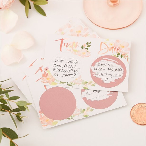 25 Bridal Shower Game Truth or Dare Scratch Cards