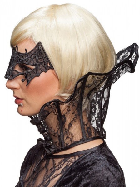Black stand-up collar made of lace 2