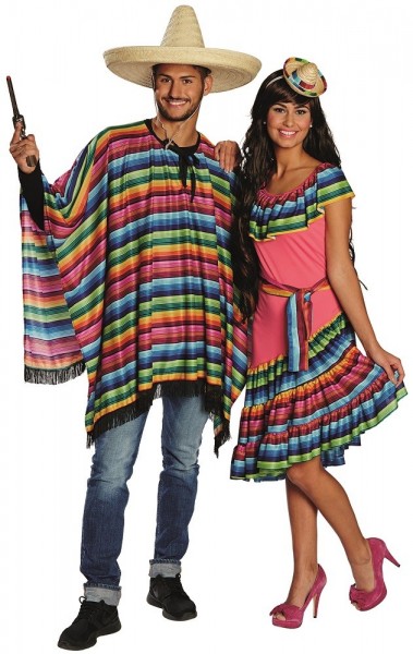 Farverig Mexico-kjole Sheila 3