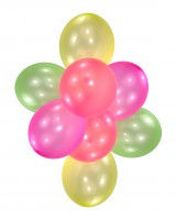10 globos de colores fluorescentes  28 cm